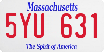 MA license plate 5YU631