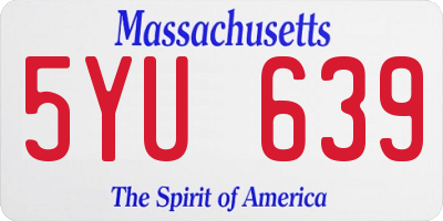MA license plate 5YU639
