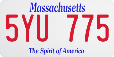 MA license plate 5YU775