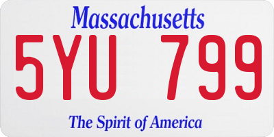MA license plate 5YU799