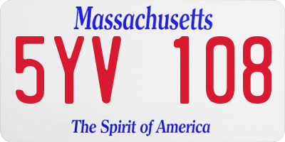 MA license plate 5YV108