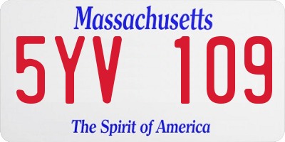 MA license plate 5YV109