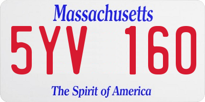 MA license plate 5YV160