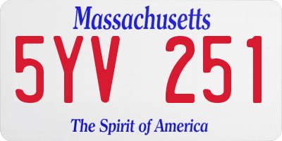 MA license plate 5YV251