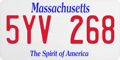 MA license plate 5YV268