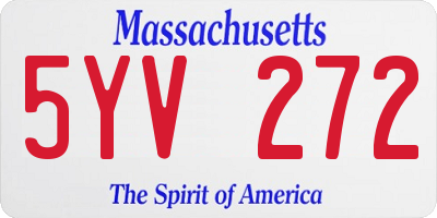 MA license plate 5YV272