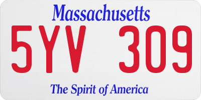 MA license plate 5YV309