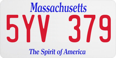 MA license plate 5YV379