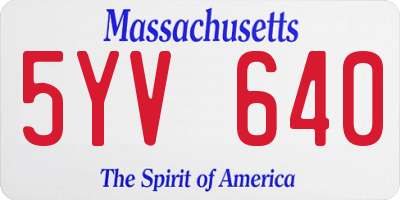 MA license plate 5YV640