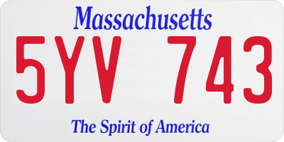 MA license plate 5YV743