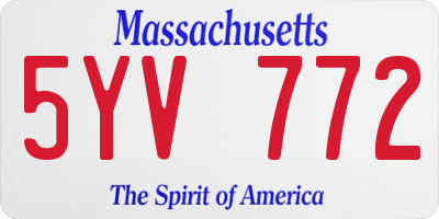 MA license plate 5YV772