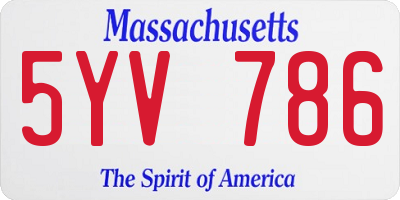 MA license plate 5YV786