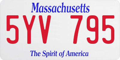 MA license plate 5YV795