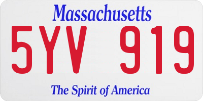 MA license plate 5YV919