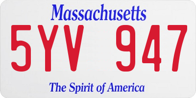 MA license plate 5YV947