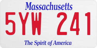MA license plate 5YW241