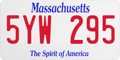 MA license plate 5YW295