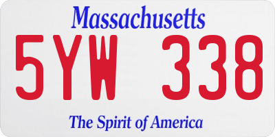 MA license plate 5YW338