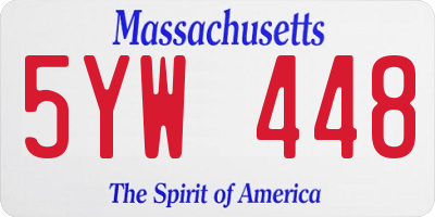 MA license plate 5YW448