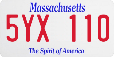 MA license plate 5YX110