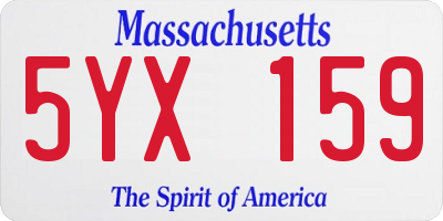 MA license plate 5YX159