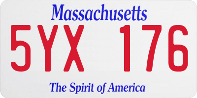 MA license plate 5YX176