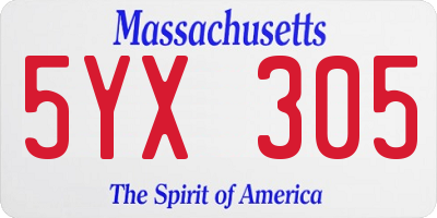 MA license plate 5YX305