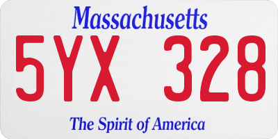 MA license plate 5YX328
