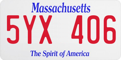 MA license plate 5YX406