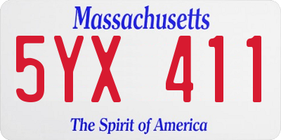 MA license plate 5YX411