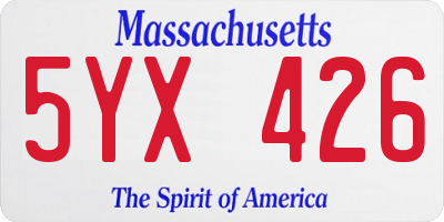 MA license plate 5YX426