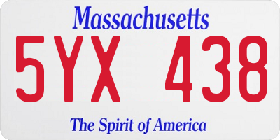 MA license plate 5YX438