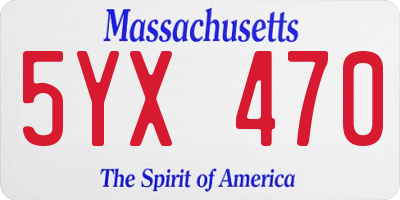MA license plate 5YX470
