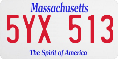 MA license plate 5YX513