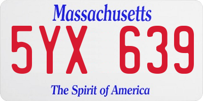 MA license plate 5YX639