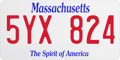 MA license plate 5YX824
