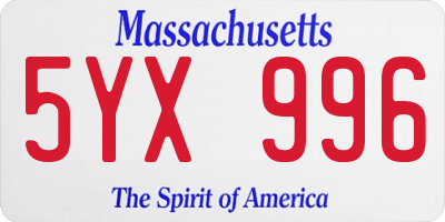 MA license plate 5YX996