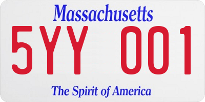 MA license plate 5YY001