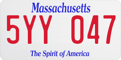 MA license plate 5YY047