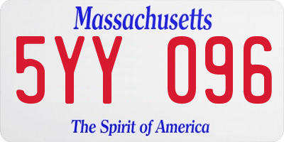 MA license plate 5YY096
