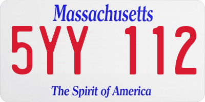 MA license plate 5YY112