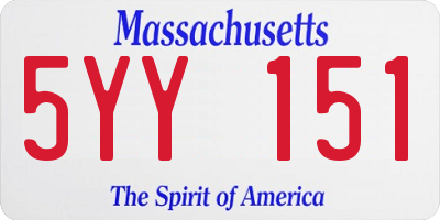 MA license plate 5YY151
