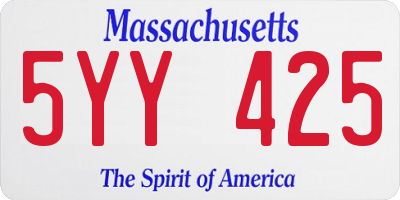 MA license plate 5YY425