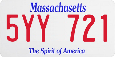 MA license plate 5YY721