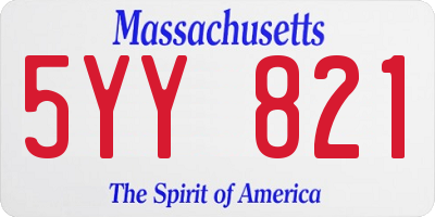 MA license plate 5YY821
