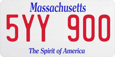 MA license plate 5YY900