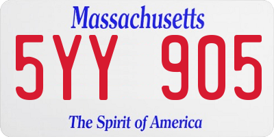 MA license plate 5YY905
