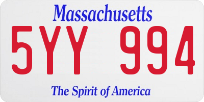 MA license plate 5YY994