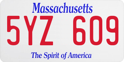 MA license plate 5YZ609