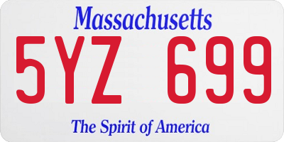 MA license plate 5YZ699